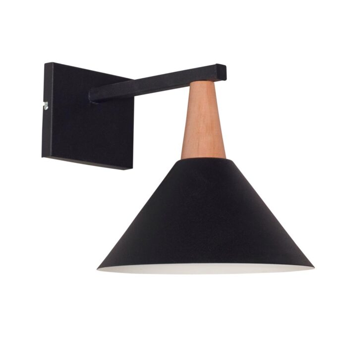 APLIQUE PARED EZE OSAKA 1 LUZ MADERA NEGRO / HAYA - COMEDOR - FB Iluminación