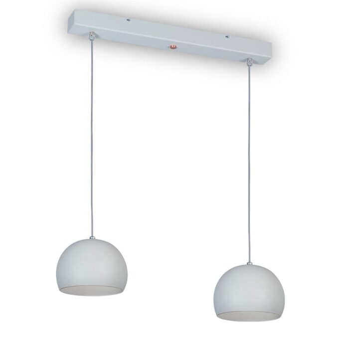 COLGANTE BALL 2 LUCES BLANCO MICROTEXTURADO - COCINA - FB Iluminación