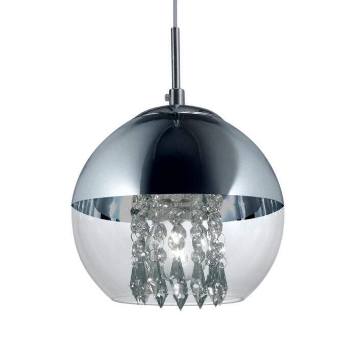 COLGANTE ORFEO 1 LUZ VIDRIO CAIRELES CROMO - LIVING - FB Iluminación