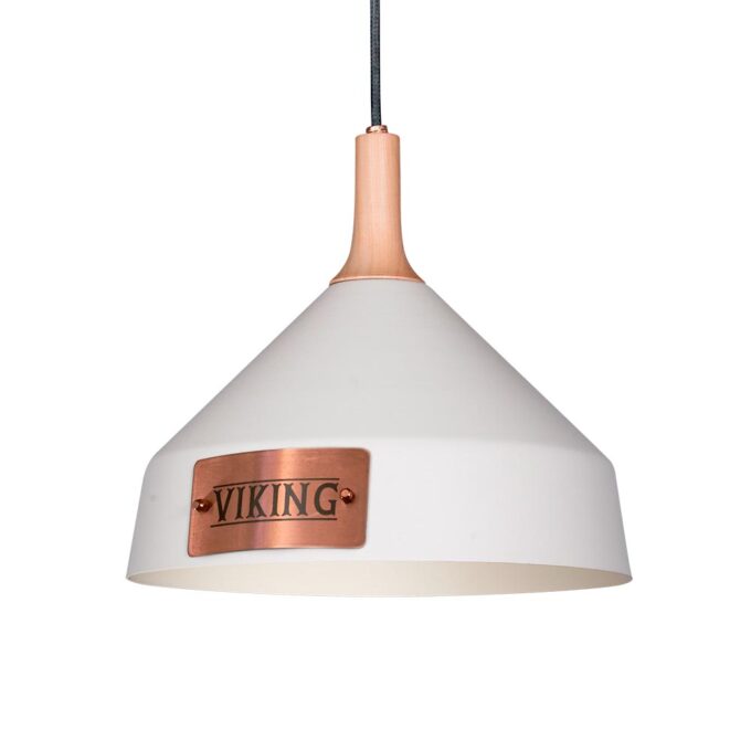 COLGANTE VIKING 1 LUZ MADERA BLANCO MICROTEXTURADO - LIVING - FB Iluminación