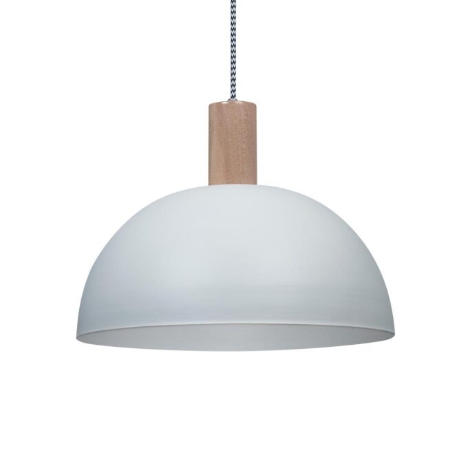 COLGANTE AUSTRIA 1LUZ MADERA BLANCO MICROTEXTURADO - COCINA - FB Iluminación