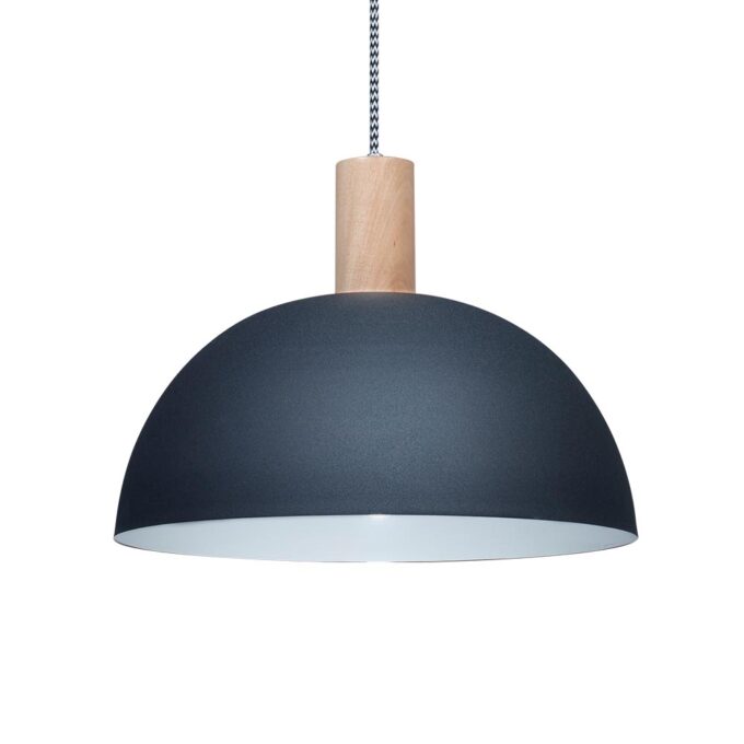 COLGANTE AUSTRIA 1 LUZ MADERA NEGRO MICROTEXTURADO - LIVING - FB Iluminación