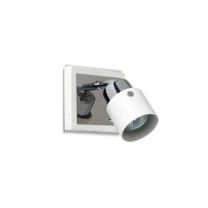 APLIQUE UP 1 LUZ BLANCO CROMO - DORMITORIO - FB Iluminación