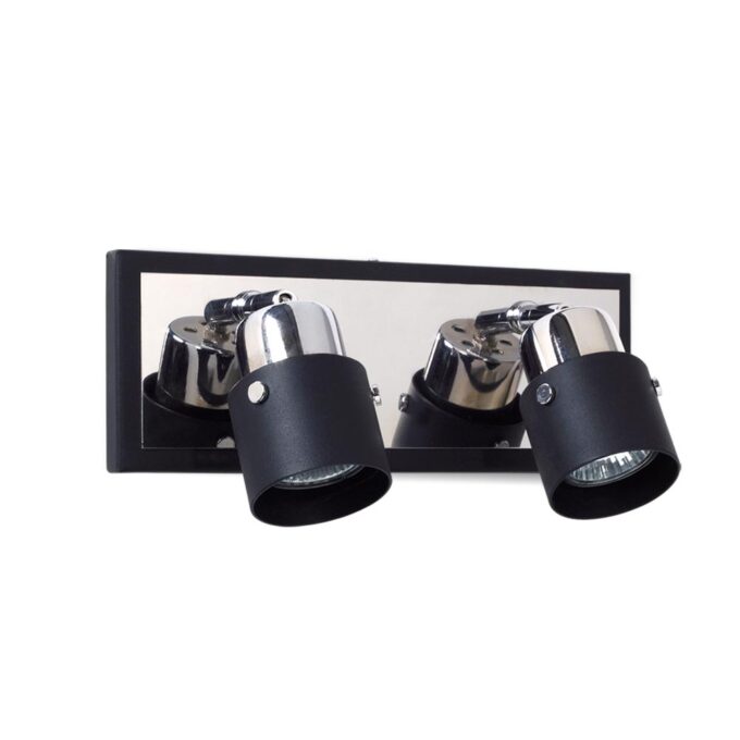 APLIQUE UP 2 LUCES NEGRO CROMO - LIVING - FB Iluminación