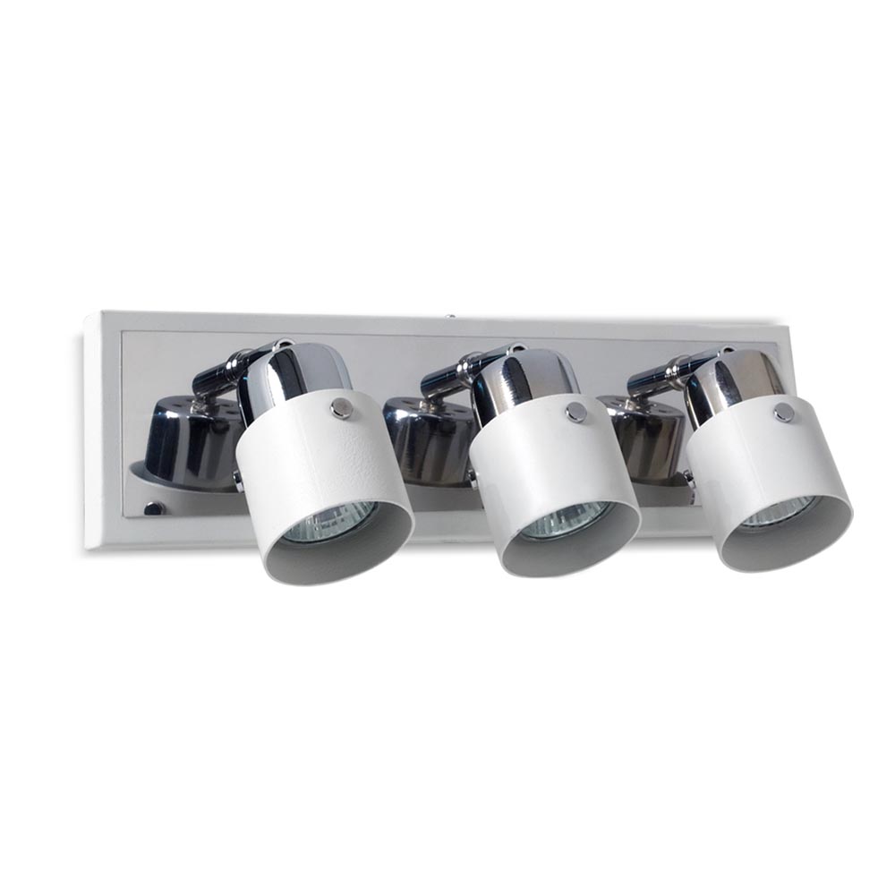 APLIQUE UP 3 LUCES BLANCO CROMO - LIVING - FB Iluminación