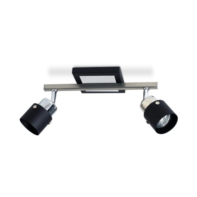 SISTEMA UP 2 LUCES NEGRO CROMO - TOLIETTE - FB Iluminación