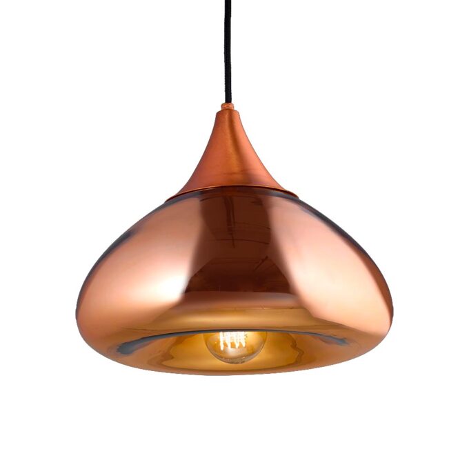 COLGANTE LORD 1 LUZ VIDRIO COBRE - LIVING - FB Iluminación