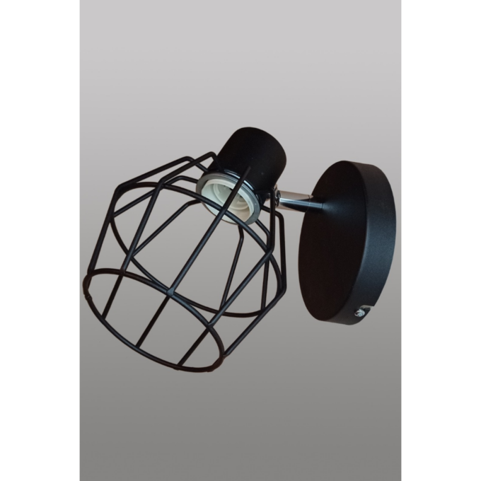 APLIQUE PARED Pantalla diamante 1L NEGRO / CROMO - LIVING - FB Iluminación