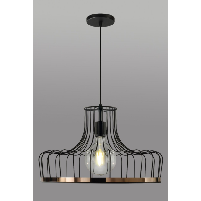 COLGANTE Federica 1L NEGRO COBRE - LIVING - FB Iluminación