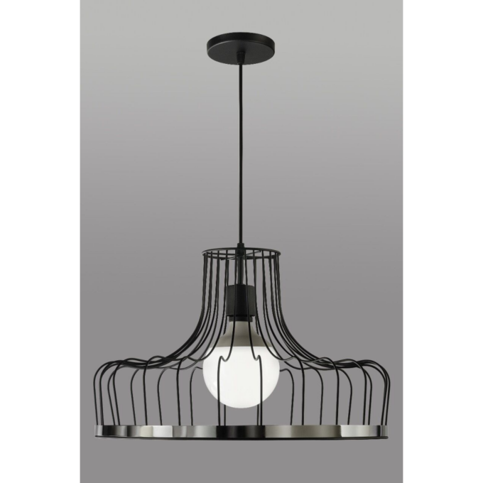 COLGANTE Federica 1L NEGRO CROMO - LIVING - FB Iluminación