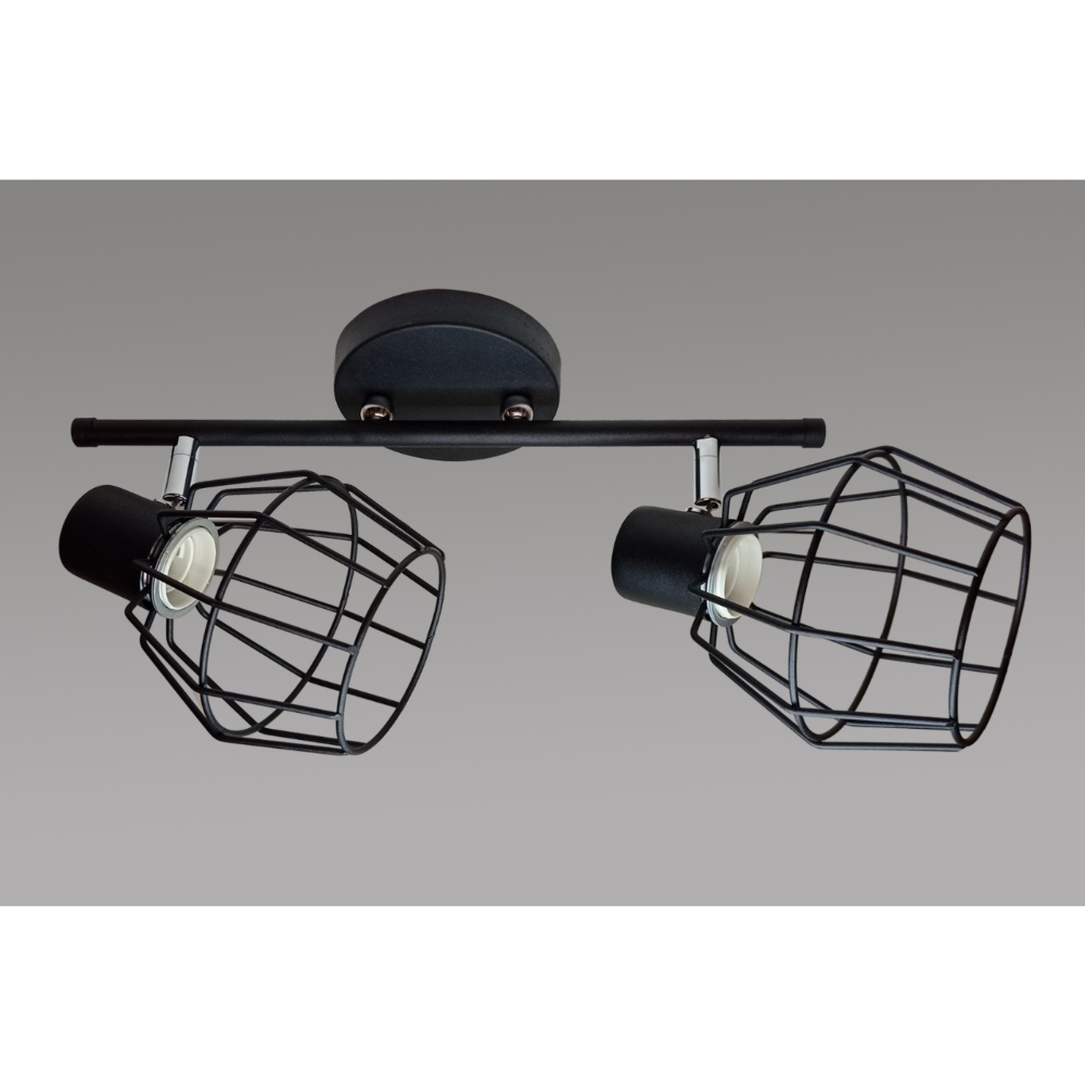 SISTEMA PARED Pantalla diamante 2L NEGRO / CROMO - LIVING - FB Iluminación