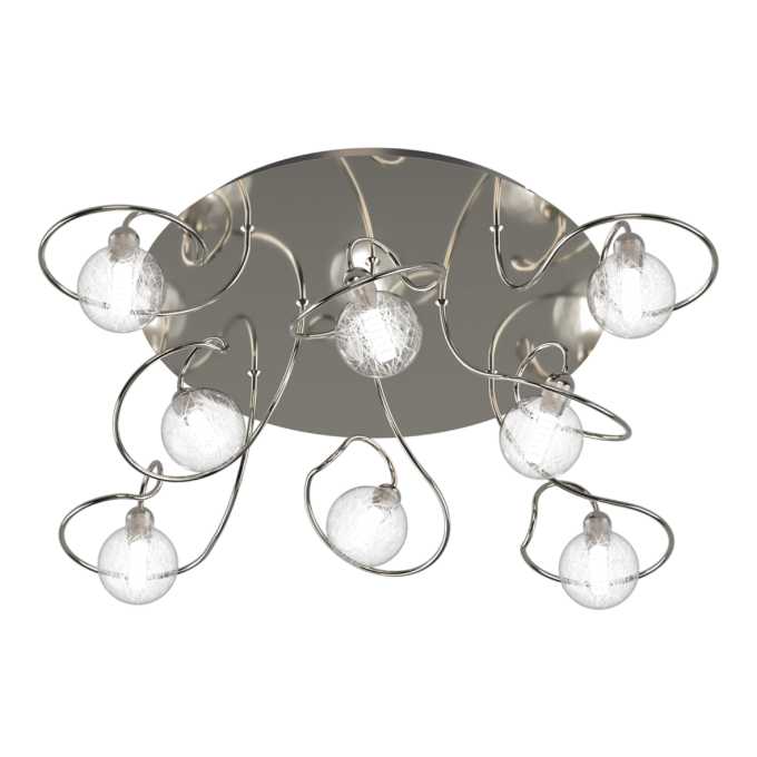 PLAFON LUCIANA II 8 LUCES CROMO O NEGRO - LIVING - FB Iluminación