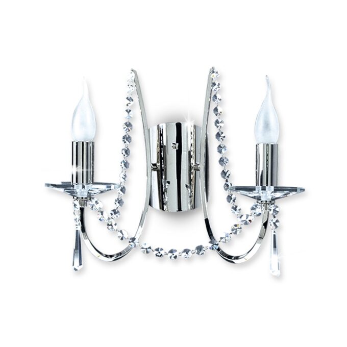 APLIQUE MARISA 2 LUCES CROMO / ORO - LIVING - FB Iluminación