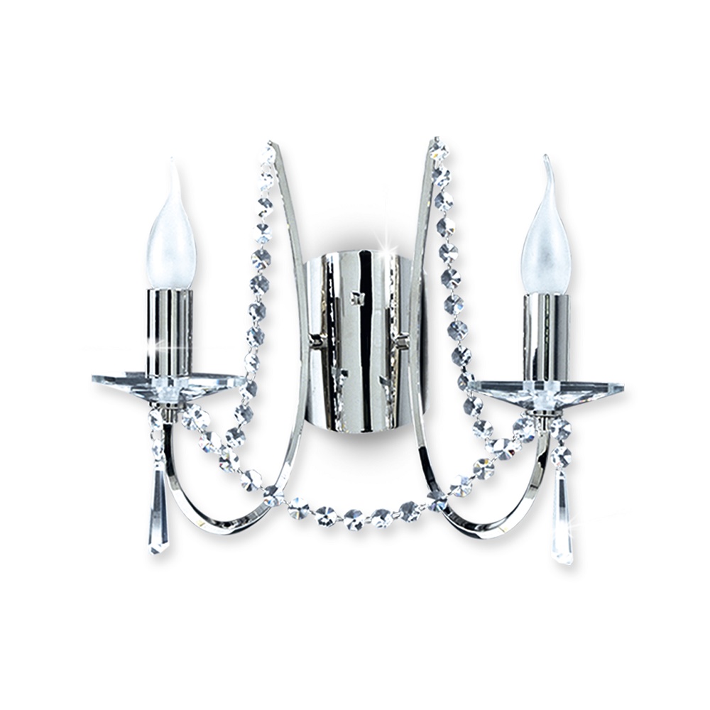 APLIQUE MARISA 2 LUCES CROMO / ORO - LIVING - FB Iluminación