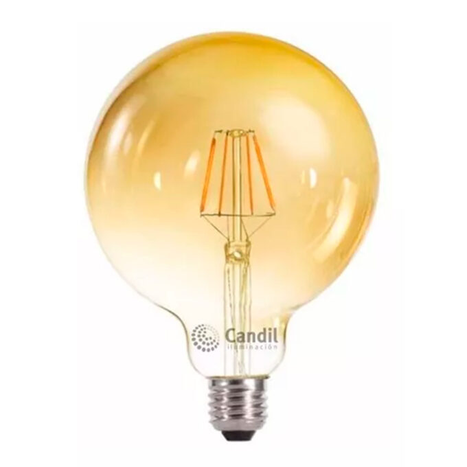 Lámpara FILAMENTOS LED vintage globo G-125 AMBAR 6W CALIDO - Focos - FB Iluminación